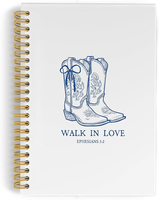Christian Western Spiral Notebook Journal, Western Cowgirl Bible Notebooks for Note Taking, Cowgirl Gifts for Women, Christian Prayer Bible Journaling Hardcover Spiral Journal 5.5x8.3 Inches Writing Pads-DeskLoop Office