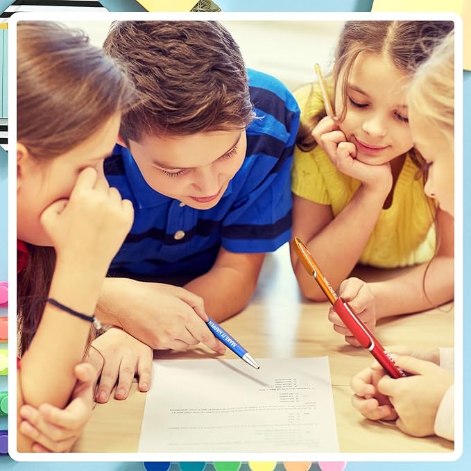 Lincia 100 Pcs Positive Theme Ballpoint Pens Bulk Retractable Medium Point Pens with Black Ink Inspiration Thank You Gifts for Teacher, Back to School, Christmas-DeskLoop Office