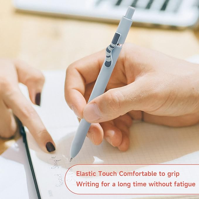 Cat Pens, 4 Pcs 0.5mm Cute Kawaii Black Ink Pens Fine Point Smooth Writing Pen, High-End Series Cat's Tail Retractable Pen for Journaling Note Taking (4 Pcs Cat)-DeskLoop Office