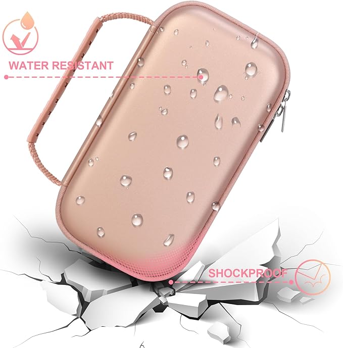 BOVKE Calculator Travel Case for Texas Instruments TI-Nspire CX II CAS/CX II/CX/CX CAS Graphing Calculators and More - Mesh Pocket for USB Charging Cables and Other School Supplies, Rose Gold-DeskLoop Office