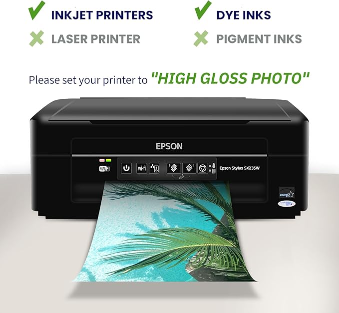 Glossy Photo Paper 8.5x11 Inch, Goefun 200GSM/54LB Inkjet Printer Paper for Dye Ink,100 Sheets-DeskLoop Office
