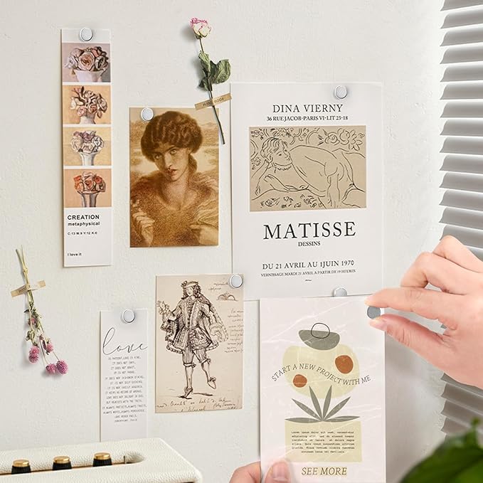 60 Pack Magnetic Push Pins, Silver Magnet Thumb Tacks, Metal Magnet Tacks, Magnetic Clips, Push Pins for Cork Board, Bulletin Board, Photo Wall, Wall-DeskLoop Office