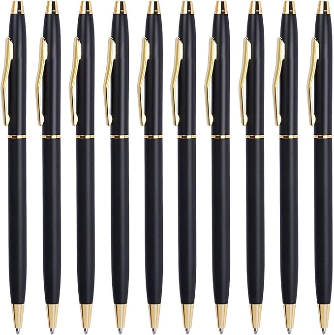 Cambond Black Pens Ballpoint Pens - Black Ink Bulk 1.0 mm Medium Point Smooth Writing Office Pens for Men Women Police Uniform Office Business, 10 Pack (Black)-DeskLoop Office