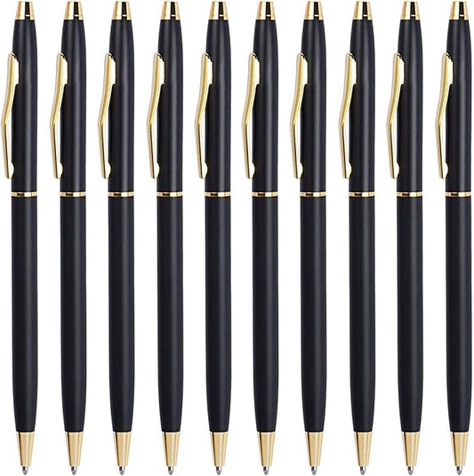 Cambond Black Pens Ballpoint Pens - Black Ink Bulk 1.0 mm Medium Point Smooth Writing Office Pens for Men Women Police Uniform Office Business, 10 Pack (Black)-DeskLoop Office