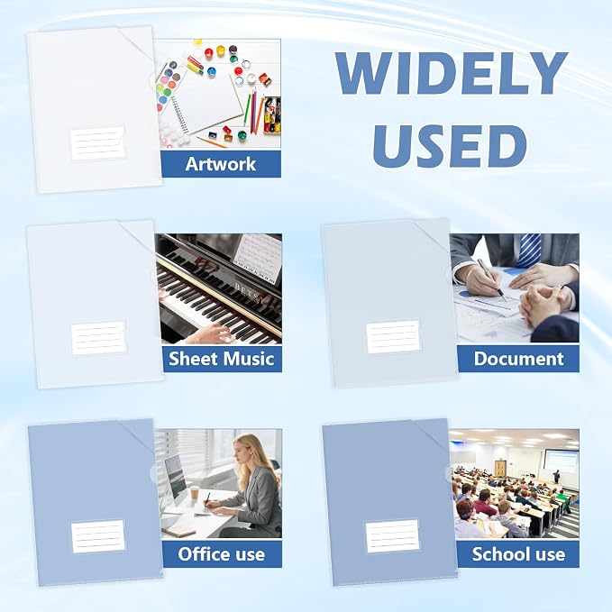 HOUYEE 20 Pack Clear Document Folders, L-Type Plastic File Folder Sleeves - Image 7