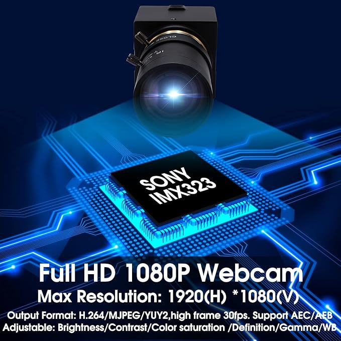 SVPRO 5-50mm Zoom Lens USB Camera 1080P with Sony IMX323 Sensor, H.264 HD Camera with 0.01lux Ultra Low Light USB Webcam for Weak Light Conditions,PC Cam for Windows Linux Mac Android-DeskLoop Office