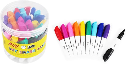 SKKSTATIONERY 36-Pcs Mini Dry Erase Markers, Whiteboard Markers, Marker Pens 3.5'', Markers-DeskLoop Office