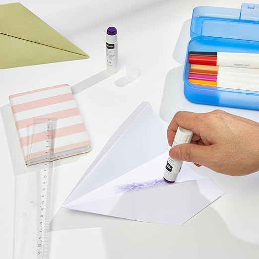 Amazon Basics Purple Washable School Glue Sticks, Dries Clear, 0.21-oz Stick, 2-Pack-DeskLoop Office