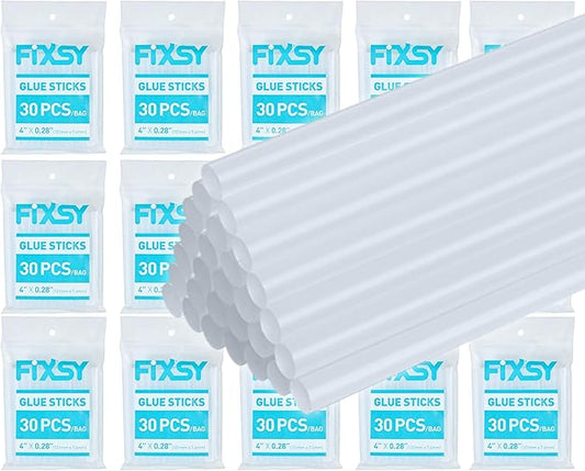 FIXSY Hot Glue Gun Sticks Low Temp Low Melt Cool Glue, Mini Size 4" Long x .28" Diameter 5/16 7mm, 30 Counts/Pack, 15 Packs, 450 Counts/Box, Scrapbooking-DeskLoop Office