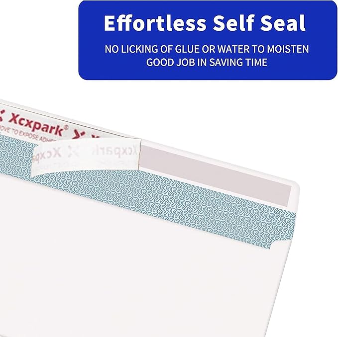 120 PCS #10 White Self Seal Kraft 4-1/8 x 9-1/2 inches Security Envelopes, Windowless Invisible Envelopes Super Strong Quick Seal Envelopes Security Tint Pattern Secure-DeskLoop Office