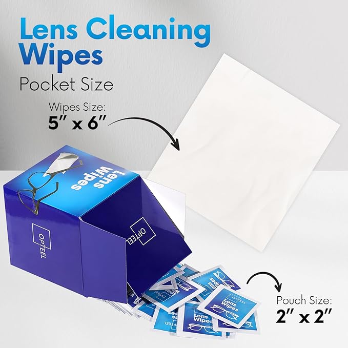 Lens Wipes for Eyeglasses - Pre-moistened Eyeglass Lens Cleaning Wipes - 500 Lens Wipes Individually Wrapped Sracth-Free Streak-Free Eye Glasses Wipes Lens Cleaner for Sunglass & Camera Lens-DeskLoop Office
