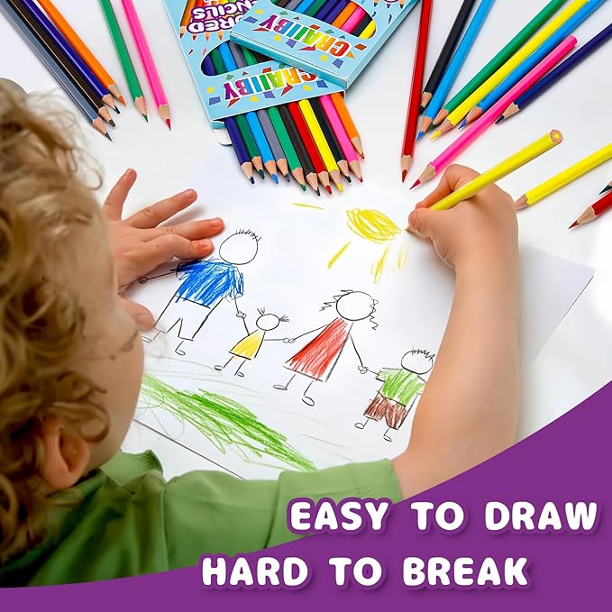 Premium Colored Pencils, Soft Core, 288 Count (Pack of 24), 12 Colors Pre-sharpened Color Pencils Bulk, Back to School Supplies, Classroom Prizes-DeskLoop Office