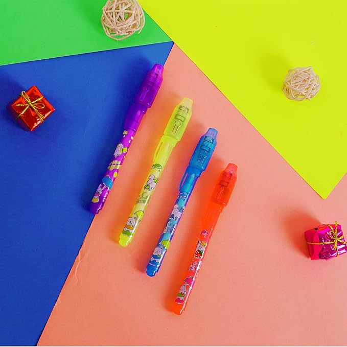 Invisible Ink Pen, Spy Pen Secret Message Writer with uv Light Magic Marker for Drawing Fun Activity Kids Party Favors Ideas Gifts and Stock Stuffer (24pcs)-DeskLoop Office