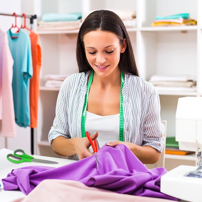 8" Scissors Bulk 6-Pack, All Purpose Scissors Stainless Steel Sharp for Office Home General Use Craft Supplies, High/Middle School Classroom Class Older Kids Scissor Set, Right/Left Handed-DeskLoop Office