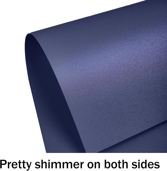 100 Sheets Navy Blue Shimmer Cardstock 8.5 x 11 Blue Paper, Goefun 80lb Card Stock Printer Paper for Christmas, Invitations, Certificates, Crafts, Wedding-DeskLoop Office