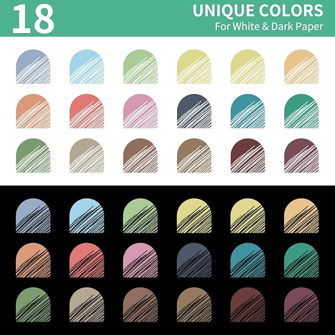 Gel Pens For Coloring, 18 Pack Colored Pens for Black Paper & White Paper, 0.6MM Fine Point Pens for Coloring, Writing, Drawing, Journaling, Note Taking, School, Office, Home-DeskLoop Office