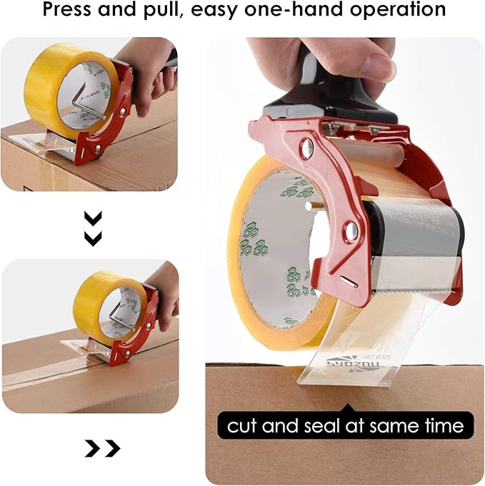 Fast Reload 2 Inch Tape Gun Dispenser Packing Packaging Sealing Cutter TG01 (Red)-DeskLoop Office