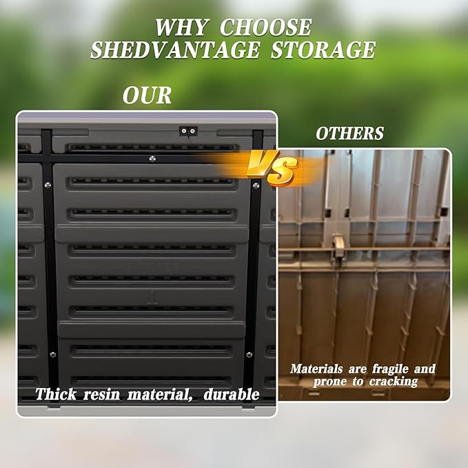 100 Gallon Plus Resin Deck Box, Waterproof Outdoor Storage Bin for Patio Furniture, Pool Accessories, and Garden Tools, Lockable & UV-Resistant, Brown-DeskLoop Office