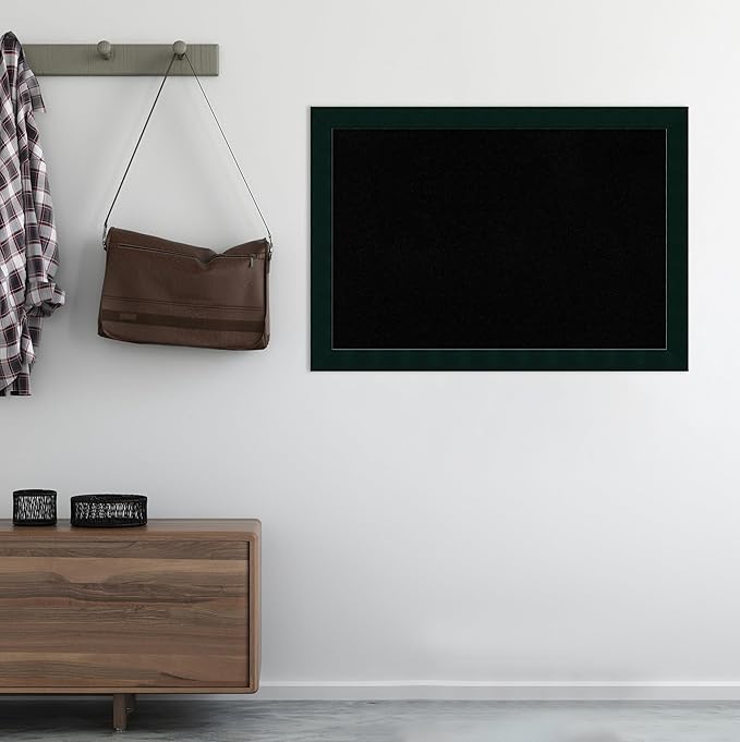 Amanti Art Black Cork Board for Wall, 28x40 Vision Board with Black Wood Frame, Large Corkboard Office Decor for Home Organization, Modern Corkboard Pinboard to Display Items for Home Organization in-DeskLoop Office