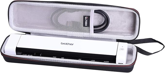 LTGEM Hard Case for Brother DS-640 / DS-740D / DS-940DW / DS-720D & Itari & HP Small USB & Canon imageFORMULA P-208II Document Scanner - Protective Carrying Storage Bag-DeskLoop Office
