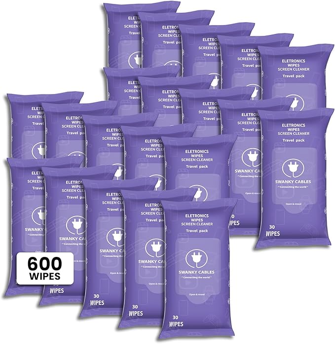 Screen Cleaner Wipes: Electronic Wipes for Screens - Computer Screen Wipes for Lens, Phone, Tv Screen and Monitor Cleaning - Tech Wipes & Microfiber Cloth (Soft Wipes, 600 Count)-DeskLoop Office
