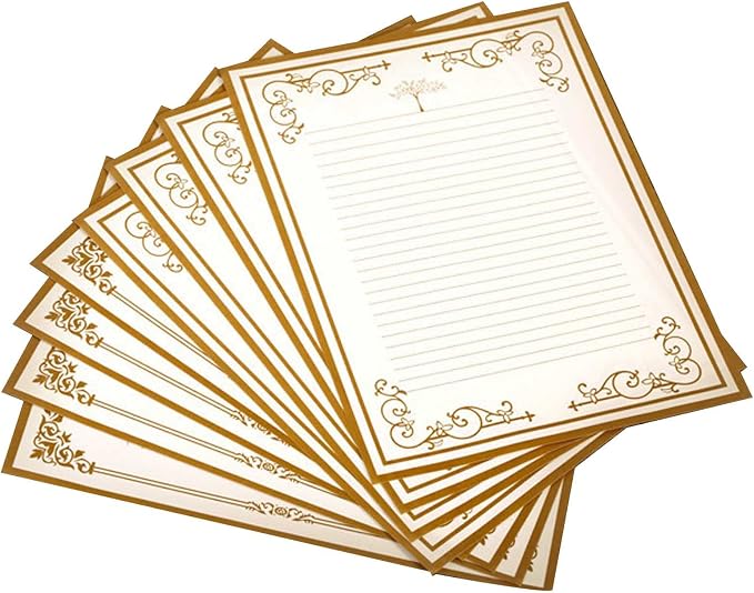 8 Pcs Vintage Letter Papers Set Printable Writing Paper Lined - Image 9