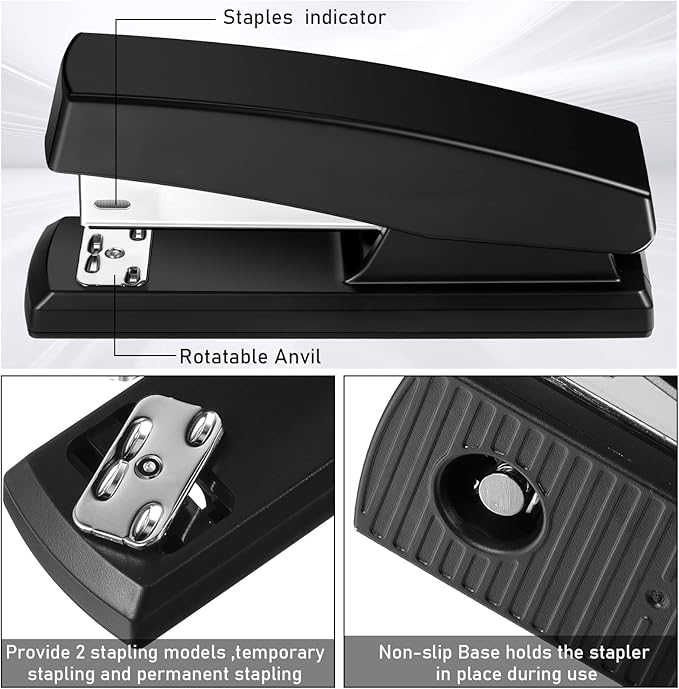 Marspark 10 Pcs Stapler for Desk Office Staplers Bulk with 6000 Staples 25 Sheet Capacity for School Office-DeskLoop Office