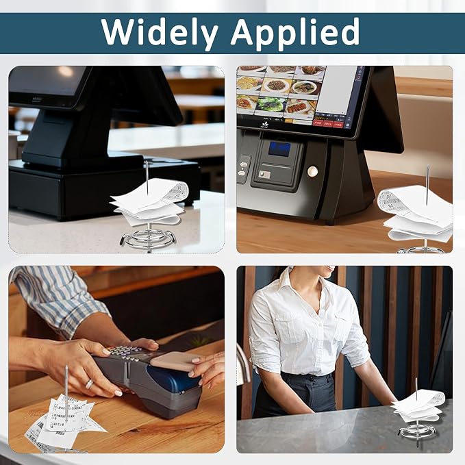 Uenhoy 4-Pack Stainless Steel Ticket Stabber, Receipt Spike Holder, Check - Image 7