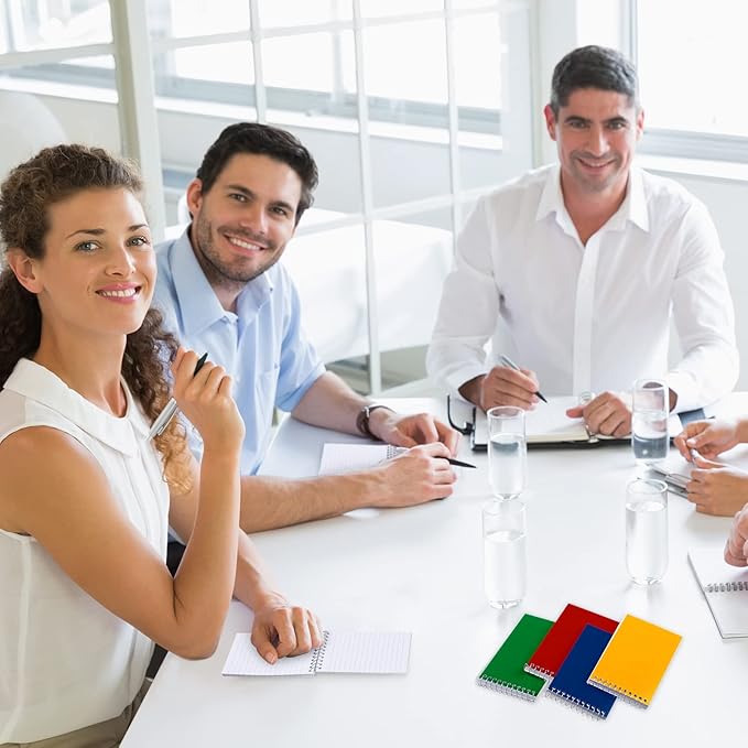 100 Pieces Spiral Memo Pads Bulk 3 x 5 Inch Small Note Pads Top Bound Lined College Ruled Paper Mini Notepad Pocket Spiral Notebooks for School Office Home Supplies, 75 Sheets (Bright Colors)-DeskLoop Office