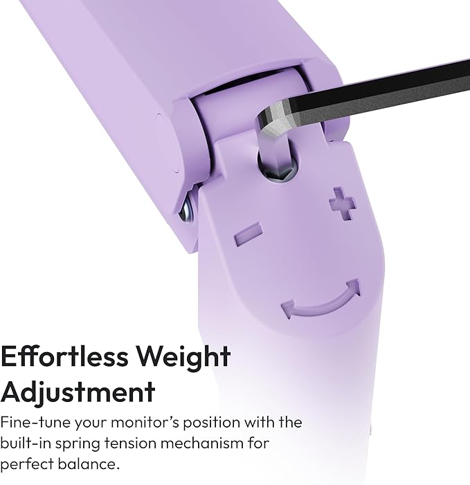 Pixio PS1S Wave Purple Single Monitor Arm Stand Desk Mount - Fits up to 32 inches Monitors and up to 19.8lbs. VESA Compatibility and Integrated Cable Management-DeskLoop Office