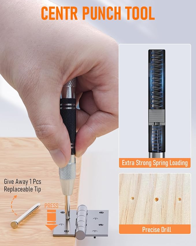 Nicpro 18 Pack Carpenter Pencils Mechanical, Construction Pencils with 60 Refill, Automatic Center Punch and Carbide Scribe Tool, 2.0mm Mechanical Pencil for Woodworking, Best Carpenters Marking Tool-DeskLoop Office