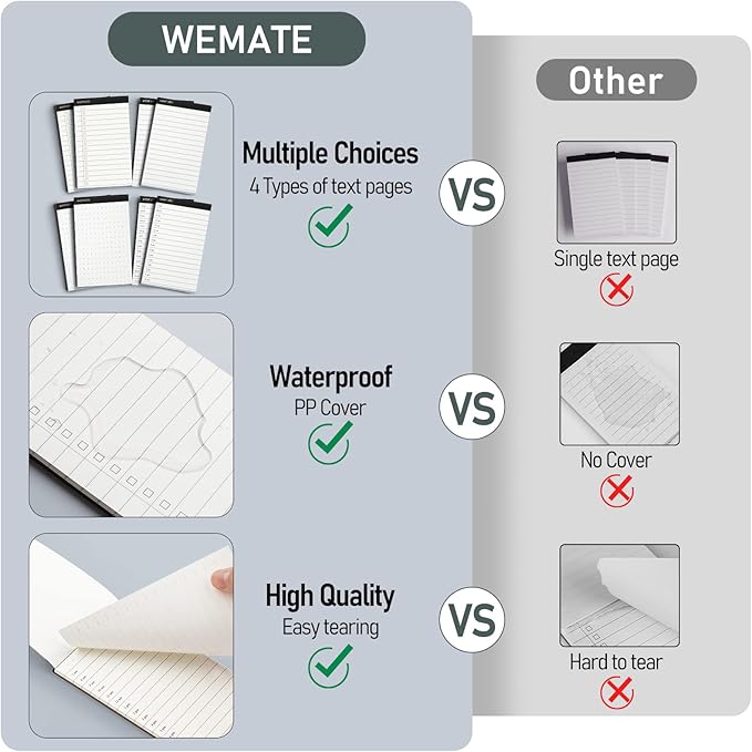 WEMATE 10 Pieces Small Notepad Holder Set Pocket Notebook - Included Mini Pocket Notepad Holder Set with 8 Memo Book Refills and Metal Pen for Meetings, Daily Records, and Notes 3 x 5 Inch (Green)-DeskLoop Office