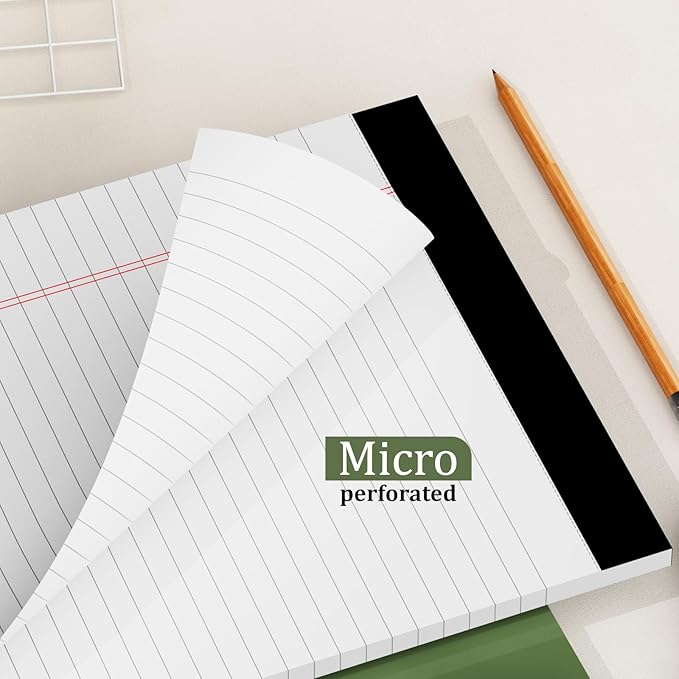 12 Pack of Legal Pads 8.5 x 11 Wide Ruled Writing Pads 8.5" x 11.75" Notepad 30 Sheets per White Legal Pad Clear Print Note Pads 8x11 Pads of Paper-DeskLoop Office