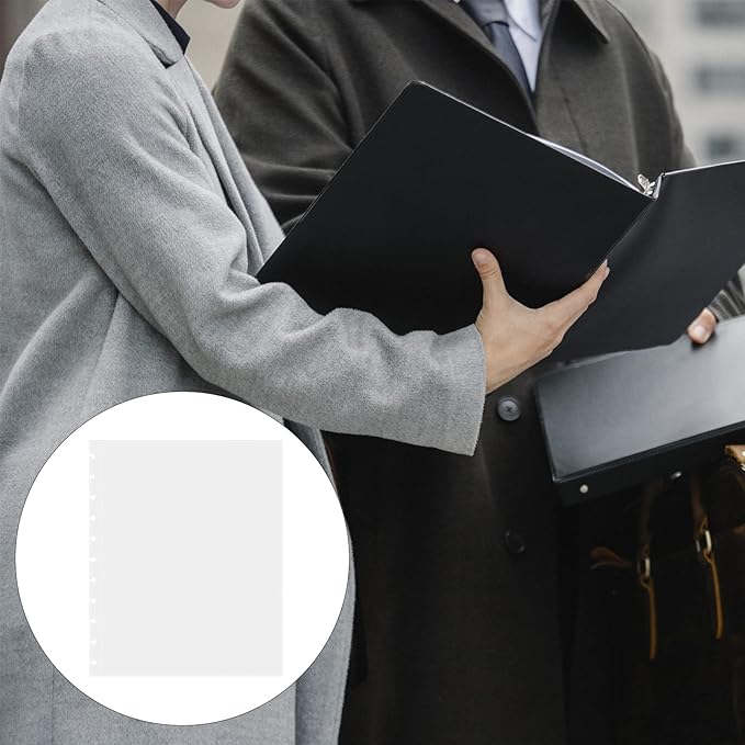 50 Piece Clear Sheet Protectors Page Protectors 8.5 x 11 Clear Binder Sheet Protectors Discbound Sheet Protectors for Discbound Holds Letter Size Discbound Binding Cover-DeskLoop Office