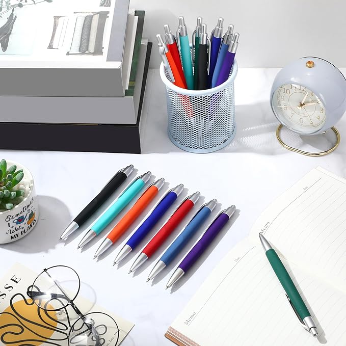 120 Pack Ballpoint Pens Bulk Retractable Gel Ink Pens Back to School Supplies 0.7mm Medium Point Black Ink Smooth Writing for School Office Journal Teacher Student Gifts(Colorful)-DeskLoop Office
