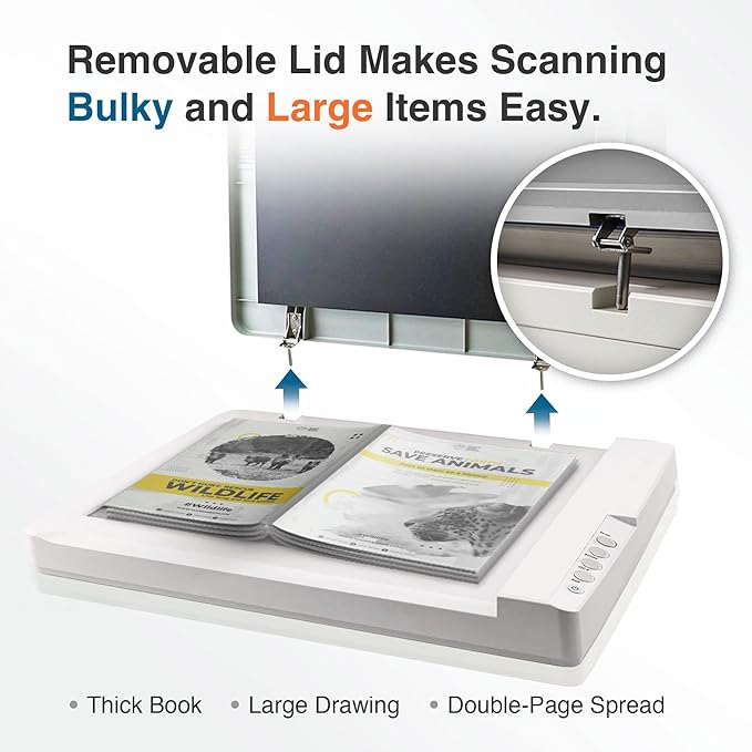 Plustek OS1180 - Flat Scanner for Graphics and Documents in A3 Format, Design Suitable for Libraries, Schools or Small Offices - Scanning A3 Documents in Approximately 9 Seconds-DeskLoop Office