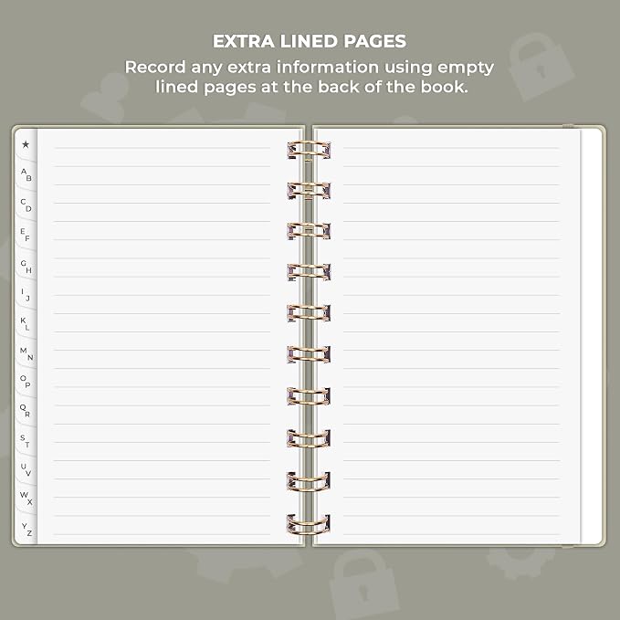 Clever Fox Password Book Spiral – Mini Internet Address & Password Organizer - Image 6