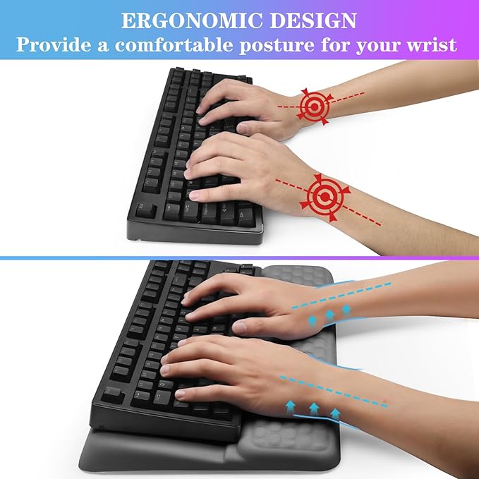 Computer Keyboard Stand with Wrist Rest, Ergonomic Tilted Keyboard Holder - Keyboard Riser with Wrist Pad - Keyboard Tray Support for Office Home - Gray-DeskLoop Office
