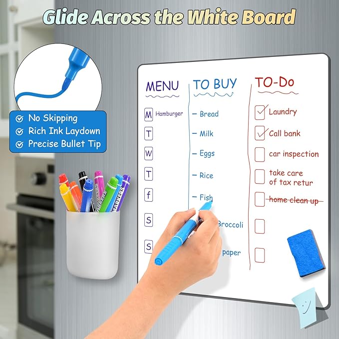 SUIN 9 Colors Dry Erase Markers - Low Odor, Non-Toxic, Slim Whiteboard Bullet Tip markers, Medium Fine Tip Whiteboard Pens for Kids, Office, Classroom & Home 36 Count-DeskLoop Office