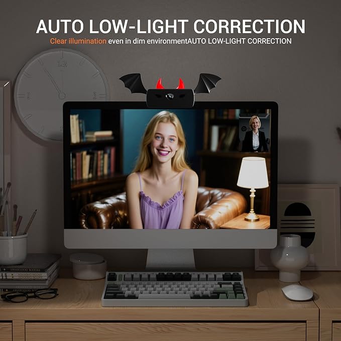 Webcam,Webcams for PC,HD 1080P Web cam,Noise Cancellation,Plug & Play USB Webcam for Laptop, Desktop, PC, Mac, Zoom, Skype, Streaming-DeskLoop Office