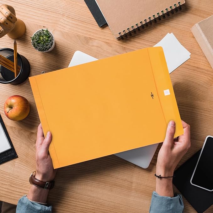 50 Pcs 14 x 18 Inch Extra Large Mailing Clasp Envelopes Jumbo Kraft Catalog Manila Envelope with Clasp Closure for Oversized Big Documents Office Home Business Legal School Storing Mailing-DeskLoop Office