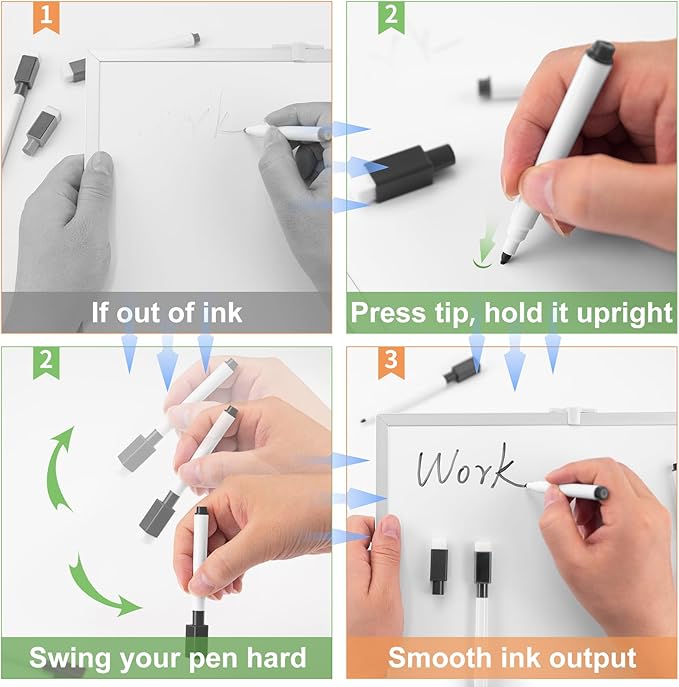 200 Pcs Black Magnetic Dry Erase Markers with Eraser Cap, White Board Mini Dry erase Markers Bulk, Fine Point Tip Student White Board Markers for Teachers Office School Supplies-DeskLoop Office