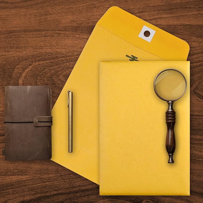 6” x 9” Clasp Envelopes with Gummed Seal Brown Kraft Catalog Envelopes Clasp Mailing Envelopes for Home, Office, Business 28 lb Kraft Paper,Pack of 30-DeskLoop Office