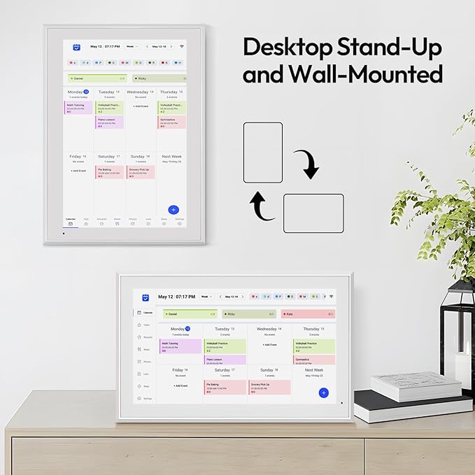 BOCT 21.5'' Digital Calendar Wall - 32GB Memory Touch Screen Chore Chart Smart Calendar,Digital Planner,Auto-Sync,APP Control,Interactive Family Schedules, Gift for Mother-DeskLoop Office