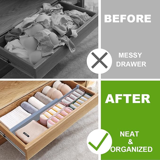 ANTOWIN Bamboo Drawer Dividers Organizers, Expandable Drawer Separators Splitter,17-22 inches Long Adjustable Spring-loaded Organizer for Large Utensil, Clothes, Tools Drawers (Grey)-DeskLoop Office