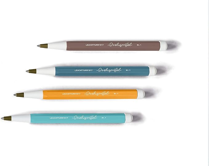 LEUCHTTURM1917 - Drehgriffel Writing Pen (Stone Blue) - Ballpoint Pen with Royal Blue Ink Included