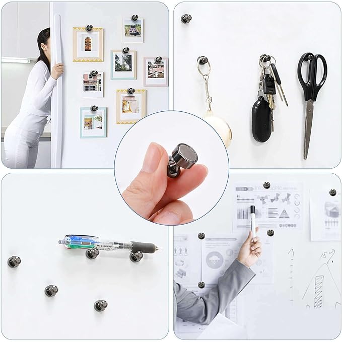 110Pcs Fridge Magnets Push Pin Magnets, Small Refrigerator Magnet s Rare Earth Magnet s for Magnetic Decorative, Strong Magnet s for Whiteboard, Classroom, Dry Erase and Locker-DeskLoop Office
