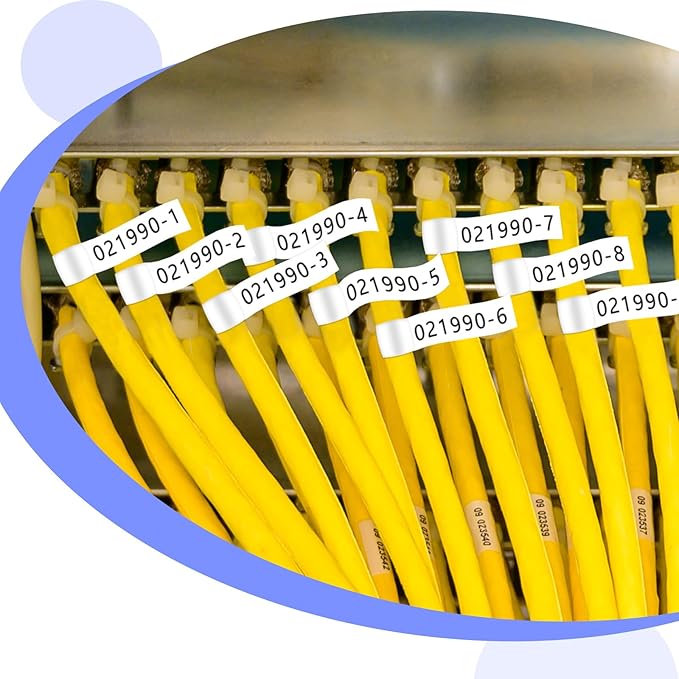 2PK TZe-FX251 1" Compatible for Ptouch Flexible ID Laminated Tape TZ-FX251 24mm 0.94 White Cable Wire Labels Tape for PT-D600 PT-D610BT PT-P710BT P700 Label Maker-DeskLoop Office
