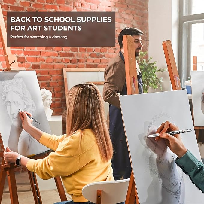 Four Candies 2MM Mechanical Pencil Set with case, Artist Led Pencil Metal Lead Holder with 60PCS Graphite Lead Refill (HB, 2H, 2B, 4B, Color) Kneaded Eraser, Sharpener for Writing, Drawing, Sketching-DeskLoop Office