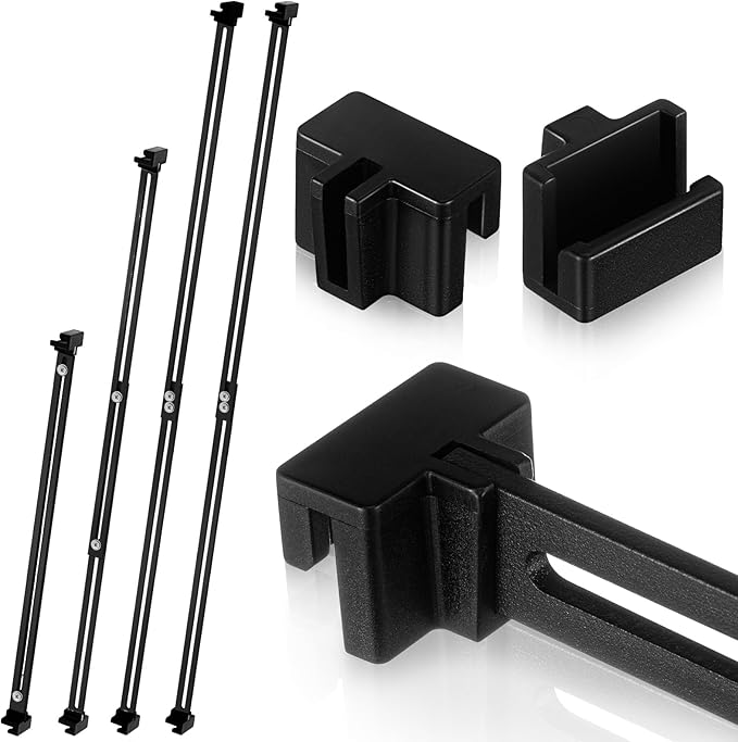 12 Pcs Metal Adjustable File Cabinet Rails Set Include 8 Hanging File Rail Clips 4 Cabinet Dividers Bars Suitable for Cabinets with Drawer Thickness Less Than 1/8 Inch(Black,18-32.5 Inch)-DeskLoop Office